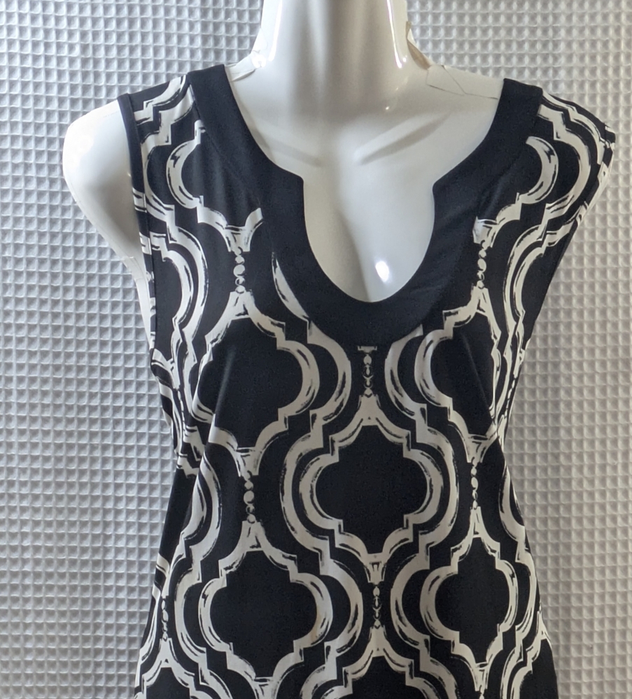 White House Black Market Geometric Black and White Mini Dress